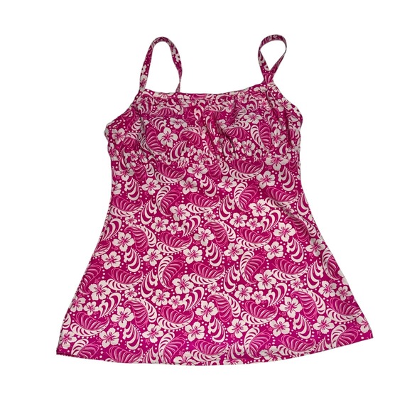 Unbranded Other - Pink Floral Tropical Tankini Swim Top Adjustable Straps Size 12 RN 73853